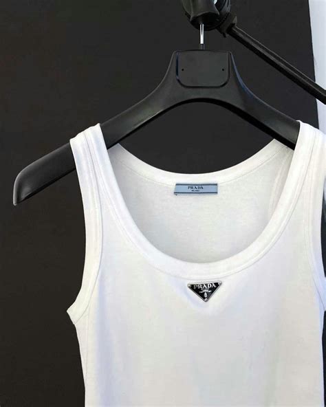 prada tank top 2022|Prada's $1,000 Fall/Winter 2022 Triangle Tank Top in Review.